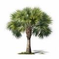 Photo-realistic Cedrella (sabal Palm) Image On White Background With Photoshop