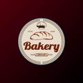 Vintage Retro Bakery / Bake Shop Label Sticker Logo design Royalty Free Stock Photo