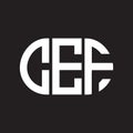 CEF letter logo design on black background. CEF creative initials letter logo concept. CEF letter design Royalty Free Stock Photo