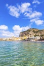 Cefalu beach, Cefalu town, Sicily, Italy