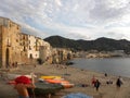 Cefalu beach and town, Sicily