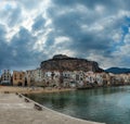 Cefalu beach view, Sicily, Italy. Royalty Free Stock Photo