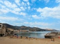 Cefalu beach view Sicily, Italy Royalty Free Stock Photo