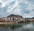 Cefalu beach view, Sicily, Italy. Royalty Free Stock Photo