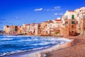 Cefalu, Italy - Famous medieval small town in Sicily, Ligurian Sea Royalty Free Stock Photo
