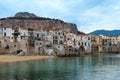 Cefalu beach view Sicily, Italy Royalty Free Stock Photo