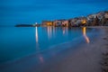 Cefalu, Sicily - Blue hour view of the beautiful Sicilian village of Cefalu