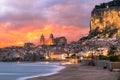 Cefalu, Sicily, Italy on the Tyrrhenian Sea at dusk