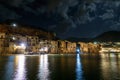 Cefalu town on Sicily by night Royalty Free Stock Photo