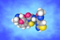 Cefditoren, an oral, semi-synthetic, broad-spectrum, third-generation cephalosporin antibiotic. 3d illustration