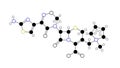 cefepime molecule, structural chemical formula, ball-and-stick model, isolated image cephalosporin antibiotic