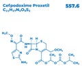 The illustrations molecular structure of Cefpodoxime Proxetil