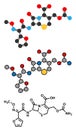 Cefuroxime second generation cephalosporin antibiotic molecule