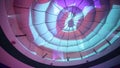 Ceiling above dance floor, VJ images