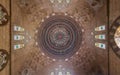 Ceiling of Al Zaher Barquq mausoleum with colorful decorated painted dome, City of the Dead, Cairo, Egypt Royalty Free Stock Photo