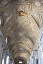 Ceiling arch in the Papal Apostolic Palace in Vatican City. Royalty Free Stock Photo