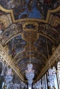 Ceiling and Chandeliers in the Hall of Mirrors Royalty Free Stock Photo