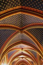 Ceiling construction, lower chapel or Chapelle Basse, Sainte Chapelle, Paris Royalty Free Stock Photo