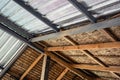 Ceiling covered with insulation combined with thatched roof. Aluminum foil installed under roof for reflect heat radiation. Attic