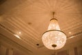 Ceiling crystal chandelier in luxury room Royalty Free Stock Photo