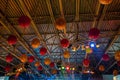 Ceiling decorated with balloons Royalty Free Stock Photo