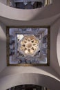 Ceiling decorated with a geometric star inside a Muslim mosque in Toledo Royalty Free Stock Photo