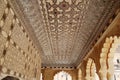 Ceiling decorated with inlaid stone and mirrors