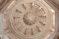 Ceiling decoration in ancient Ranakpur Jain temple in Rajasthan, India