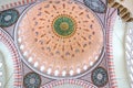 Ceiling detail in Suleymaniye Mosque in Istanbul, Turkey Royalty Free Stock Photo