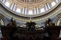 Ceiling dome with art in the st peters church basilica in the vatican city