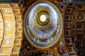 Ceiling dome with art in the st peters church basilica in the vatican city, rome, Royalty Free Stock Photo