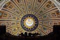 Ceiling dome with art in the st peters church basilica in the vatican city, rome Royalty Free Stock Photo