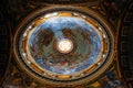 Ceiling dome with art in the st peters church basilica in the vatican city, rome Royalty Free Stock Photo