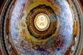 Ceiling dome with art in the st peters church basilica in the vatican city, rome,