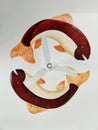 Ceiling fan with beautiful artwork, fish design Royalty Free Stock Photo