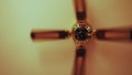 Ceiling fan. Creating air coolness on hot days. Dramatic cinematic atmosphere