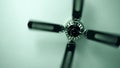 Ceiling fan. Creating air coolness on hot days. Dramatic cinematic atmosphere