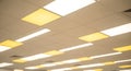 Modern Office Ceiling with Recessed Recessed Square and Rectangular LED Panel Lights Royalty Free Stock Photo