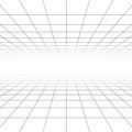 Ceiling and floor perspective grid vector lines, architecture wireframe Royalty Free Stock Photo