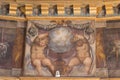 Ceiling fresco fragment in the Room of Hercules in the at Palazzo Vecchio, Florence, Italy.