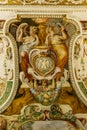 Ceiling fresco at Hall of Hercules at Villa d`Este interior at Tivoli, Italy