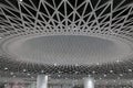 The ceiling of the high-speed train station in Shenzhen is made up of steel mesh structures, with an abstract pattern that Royalty Free Stock Photo