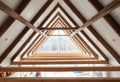 Ceiling of a house with exposed frameworks