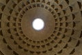 Ceiling inside the Pantheon building in Rome, Italy Royalty Free Stock Photo