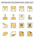 Ceiling and interior decoration icon