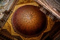 Ceiling with intricate sculpted details of moorish arabian origins