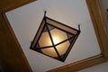 Ceiling lamp in glass and metal, art deco style.