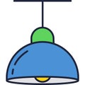 Ceiling lamp icon light pendant design vector