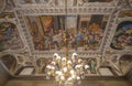 The ceiling of Lomellini Patrone Palace, also the regional military command in Genoa, Italy Royalty Free Stock Photo