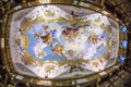 Ceiling of the luxurious interior of the Library in Melk Abbey